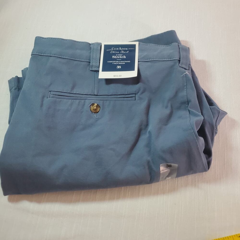 Club Room Chino Men's Shorts Waist 38 & Seam 9 Inch | Blue NEW